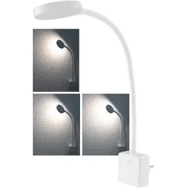 ChiliTec Steckdosenlampe CT-SEL LED Steckdosenleuchte 4W 300lm 4000k 36cm Schwannenhals dimmbar, mit Schwanenhals