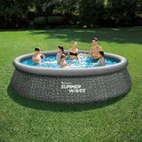 Summer Waves Quick-Up Pool Komplett-Set Ø 396 x 84 cm Dark Herringbone