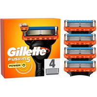 Gillette Fusion 5 Power Rasierklingen, 4 Ersatzklingen für Nassrasierer Herren mit 5-fach Klinge, Made in Germany