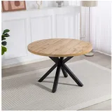 Duo Collection Esstisch Damira Tisch rund, Massives Metallgestell, Belastbarkeit bis 100 kg beige