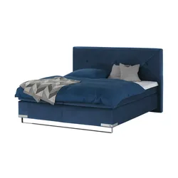 Gallery M Boxspringbett  Dubai ¦ blau ¦ Maße (cm): B: 217 H: 124