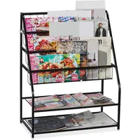 Relaxdays Zeitschriftenregal Metall, HBT: 81 x 67 x 37