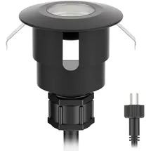 ledscom.de LED Bodeneinbauleuchte rund Aluminium 5,0 cm IP65 2er Set schwarz
