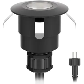 ledscom.de LED Bodeneinbauleuchte rund Aluminium 5,0 cm IP65 2er Set schwarz
