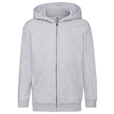FRUIT OF THE LOOM Classic Hooded Sweat Jacket Kids UNI Kinder Kapuzen Sweat-jacke, - Grau