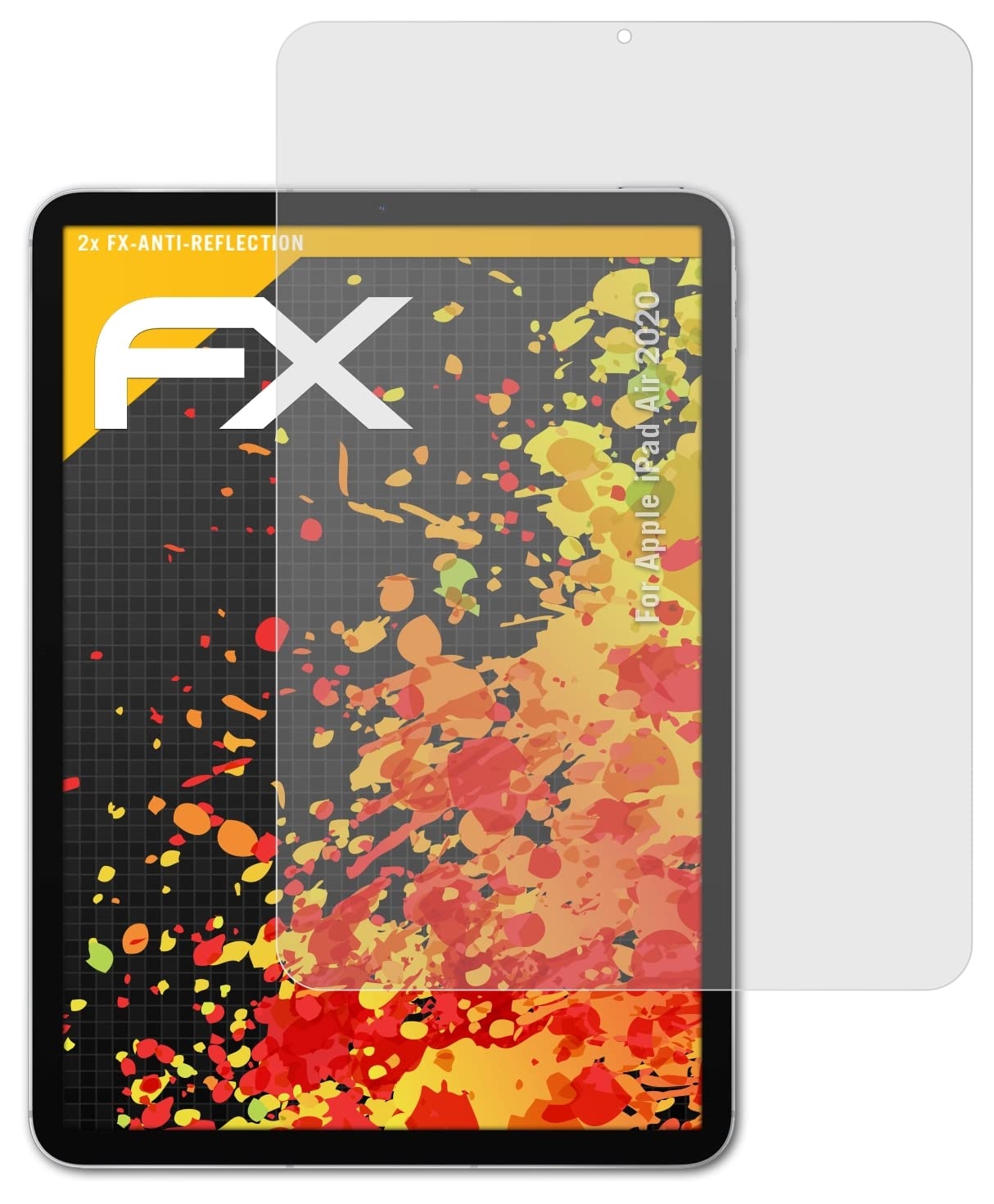 atFoliX Panzerfolie kompatibel mit Apple iPad Air 2020 Schutzfolie, entspiegelnde und stoßdämpfende FX Folie (2X)