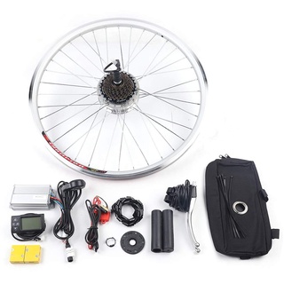 E-Bike Nachrüstsatz, 28 Zoll E-Bike Umbausatz 36V 350W,Mit LCD Display Controller Tasche,Bürstenloser Mit Zähnen,Elektrofahrrad Umrüstsatz Rad hinten drehen Nabenmotor