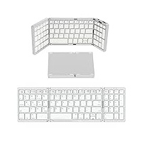 Sikai Faltbare Bluetooth-Tastatur mit Nummernblock QWERTY-Layout,Mini-Tablet/Handy/Laptop-Tastatur, kabellose wiederaufladbare Tastatur, kompatibel mit Pad/Mac/Surface Pro/Galaxy Tab(Silber)