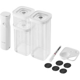 Zwilling FRESH & SAVE CUBE Vakuum Starter Set, Größe S, 6-teiliges Vakuum-Aufbewahrungsset inkl. 3x CUBE Boxen S, Vakuumpumpe, Messlöffel, NFC-Etiketten