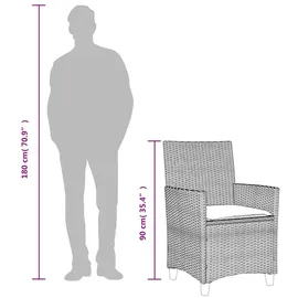 vidaXL Gartenstuhl 55,2 x 64,8 x 30,5 cm beige 2 St.
