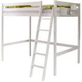TICAA Hochbett Matthias 140 x 200 cm Kiefer massiv weiß
