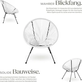Tectake Santana Gartenstuhl 190 x 190 x 0 cm weiß 2 St.