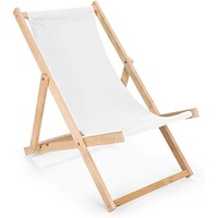 Holz Sonnenliege Strandliege Liegestuhl aus Holz Gartenliege 2 Stück (weiß)