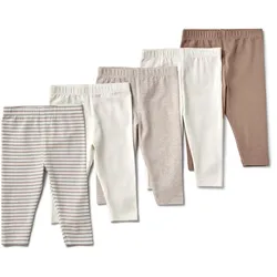 Tchibo - 5 Kinder-Leggings - Baby - Gr. 74/80 - hellbraun
