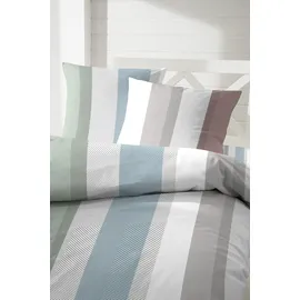 Primera Mako-Satin Streifenflug Blau 155 x 220 cm + 80 x 80 cm