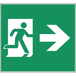 Schild I Piktogrammscheibe Rettungsweg rechts, Typ B, für CUBE-LUX STANDARD, ASR/ISO