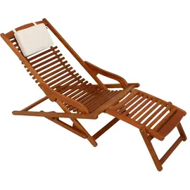 Garden Pleasure Alaska Relaxliege 145 x 60,5 x 78 cm braun inkl. Kopfkissen klappbar
