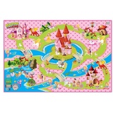 Spielteppich 150x100cm Prinzessin Märchenwald Teppich für Pferde Figuren mit App