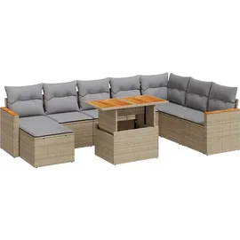 vidaXL Garten-Lounge-Set 9-tlg. beige