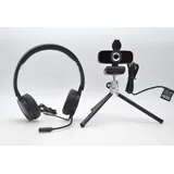 REDFLEXX Full HD Webcam RC-220 - Headset Redseat H360 - Ausziehbares universal Stativ