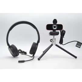 REDFLEXX Full HD Webcam RC-220 - Headset Redseat H360 - Ausziehbares universal Stativ
