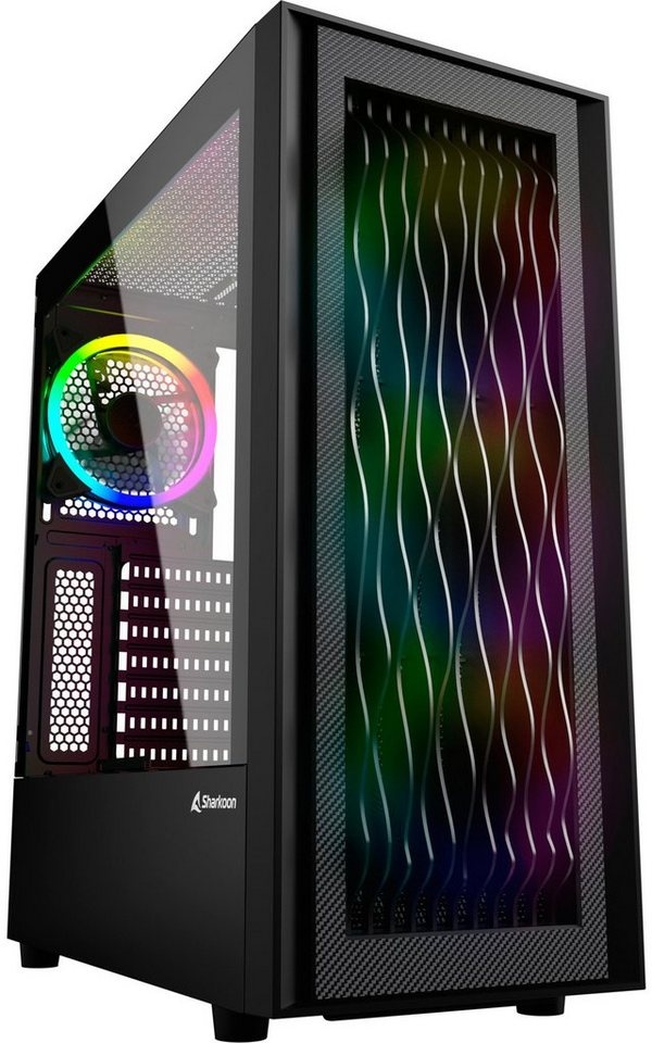 Sharkoon PC-Gehäuse Sharkoon RGB WAVE, Tower-Gehäuse, (Seitenteil aus schwarz