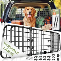 Lovpet LovPet® Hundegitter Auto, Autoschutzgitter Trenngitter Universal, verstellbare Breite, Kofferraum Autogitter Maße 30 x 91-153 cm ... - Schwarz