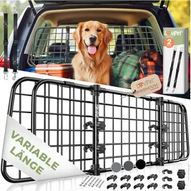 Lovpet LovPet® Hundegitter Auto, Autoschutzgitter Trenngitter Universal, verstellbare Breite, Kofferraum Autogitter Maße 30 x 91-153 cm ... - Schwarz