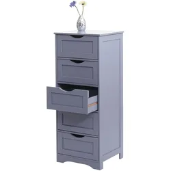 Kommode MCW-B65, Schubladenschrank Schrank, 5 Schubladen 100x40x35cm ~ grau