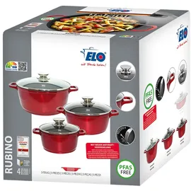 ELO Rubino Topf-Set 3-tlg. Aluguss mit Glasdeckeln