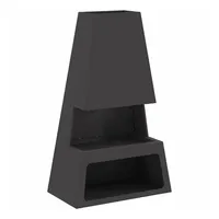 vidaXL Feuerstelle mit Holzlager Schwarz 60x35x100 cm Stahl