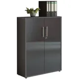 moebel-dich-auf Aktenschrank OFFICE EDITION (abschließbar, Metallgriffe, 3 Fächer) Made in Germany grau