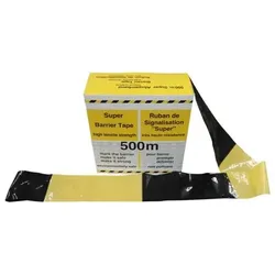 Absperrband, ohne Aufdruck, gelb/schwarz, 500 m