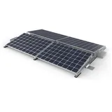 Halterung Flachdach für 4 Solarmodule | silber/schwarz