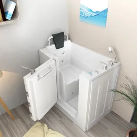 AcquaVapore Sitzwanne Badewanne mit Tür 68 x 110 cm (S08WP-A-L)