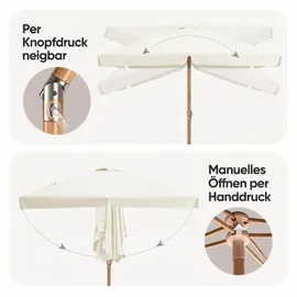 Sekey Balkonschirm 200 x 125 cm Beige/Grau