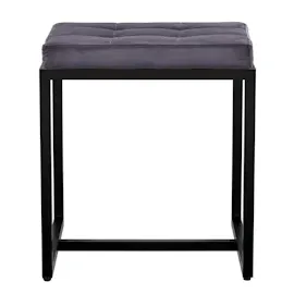 CLP Sitzhocker Barci mit schwarzem Gestell dunkelgrau/Samt