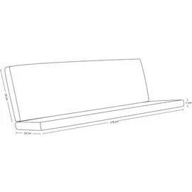 Angerer Bankauflage 180 x 54 x 7 cm terrakotta 1 St.