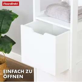 Floordirekt Idaho Badezimmerschrank 30 x 30 x 144 cm Weiß