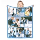 Personalisierte Decke Mit Foto,Fotodecke Mit Eigenem Foto,Worten Bild Collage Individuelle Decken, Geburtstags-Souvenir-Geschenke Personalisierte Decke für Vater, Mutter, Kinder, Hunde, Freunde