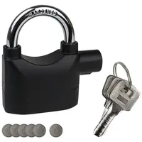 HMF 3503-02 Vorhängeschloss, Alarmfunktion, 9,8 x 7,1 x 3,35 cm, Schwarz