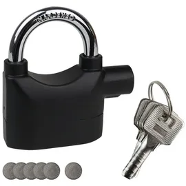 HMF 3503-02 Vorhängeschloss, Alarmfunktion, 9,8 x 7,1 x 3,35 cm, Schwarz
