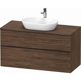 Duravit D-Neo Waschtisch-Unterschrank DE496902121 120 x 55 cm, Nussbaum Dunkel, wandhängend, 2 Schubkästen, 1 Konsolenplatte