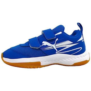 Puma Varion II Hallenschuhe mit Klettverschluss Kinder Trainingsschuh Blau Freizeit, Schuhgröße:33 - PUMA team royal/PUMA white/gum 33