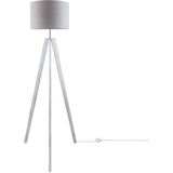 Paco Home »Canvas uni Color«, 1 flammig-flammig, Stehlampe Vintage Fuß LED Lampe Wohnzimmer Skandinavischer Stil E27