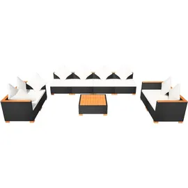 vidaXL Garten-Lounge-Set 9-tlg. schwarz