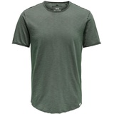 ONLY & SONS Herren O&S Rundhals T-Shirt Langes Einfarbiges Kurzarm Shirt Basic Shortsleeve aus Baumwolle ONSBENNE