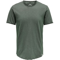 ONLY & SONS Herren O&S Rundhals T-Shirt Langes Einfarbiges Kurzarm Shirt Basic Shortsleeve aus Baumwolle ONSBENNE
