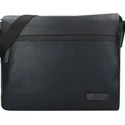 Jost Stockholm Messenger Tasche Leder 38 cm Laptopfach  schwarz
