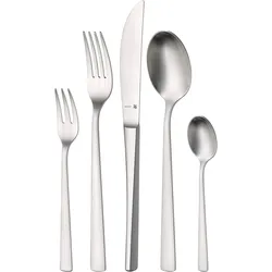Besteck-Set WMF "Corvo", grau (edelstahl), 66 tlg., Cromargan Edelstahl Rostfrei, Essbesteck-Sets, ergonomisch, Cromargan protect
